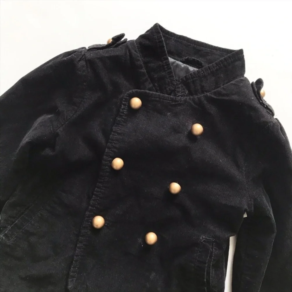 Babygap black corduroy light band jacket EUC 5T